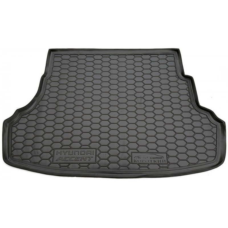 Килимок в багажник для Hyundai Accent (RB) 2010-2017 sedan цільна спинка (Avto-Gumm)