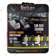 Комплект універсальних преміум накидок для сидінь BELTEX Monte Carlo, black-red (чорні з червоною прошивкою)