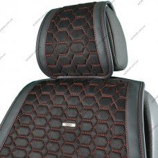 Комплект універсальних преміум накидок для сидінь BELTEX Monte Carlo, black-red (чорні з червоною прошивкою)