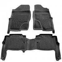 3D килимки для Nissan Navara (D40) (2005-2010) праве кермо з бортиками 30 мм (Stingray)