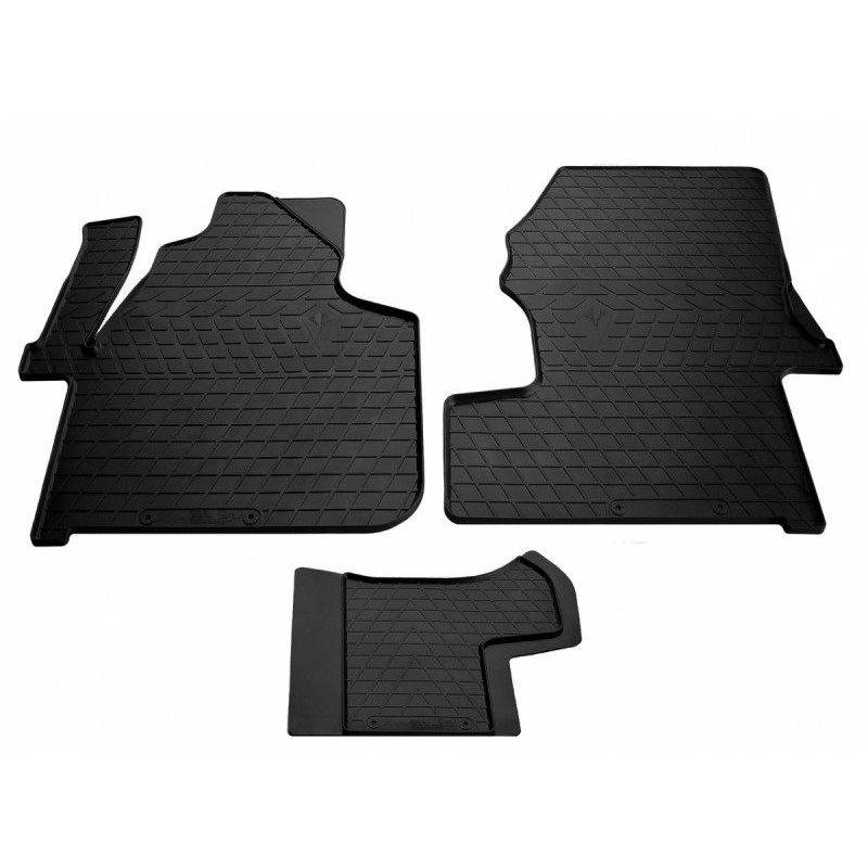 Гумові килимки в салон для Mercedes Benz W906 Sprinter II (2006-2018) (1plus2) комплект з 3 штук (Stingray)