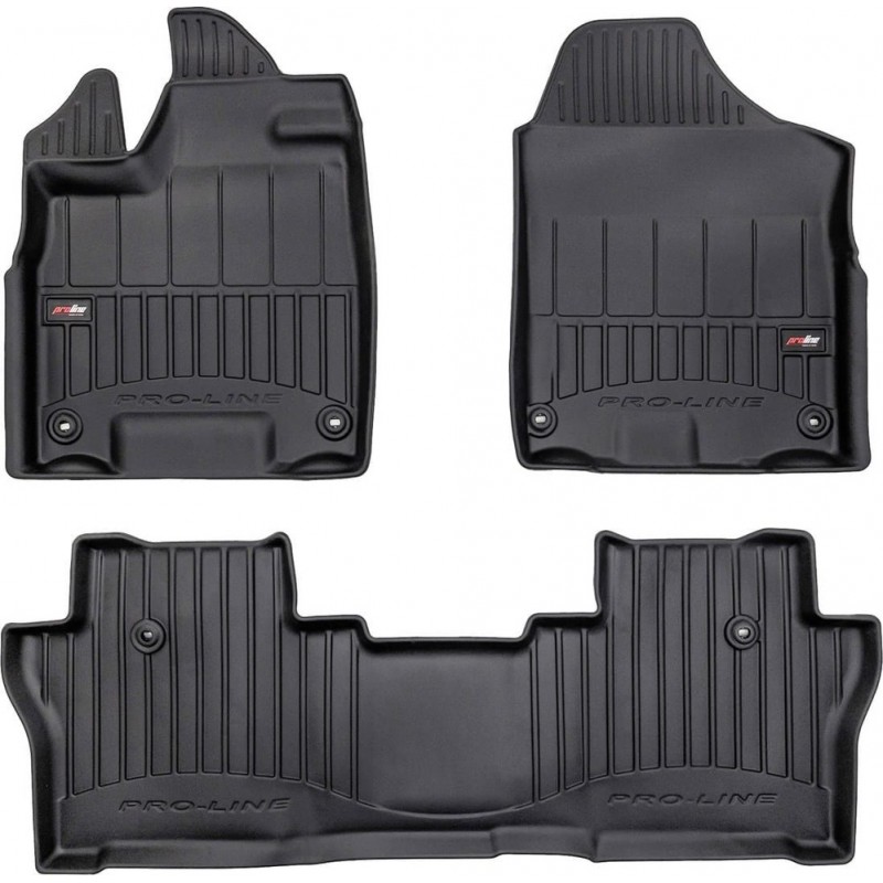 Гумові коврики в салон для Honda Pilot (mkIII) 2015-2022 / Passport (mkIII) 2018-2025 (1-2 ряд) (Frogum Proline 3D)