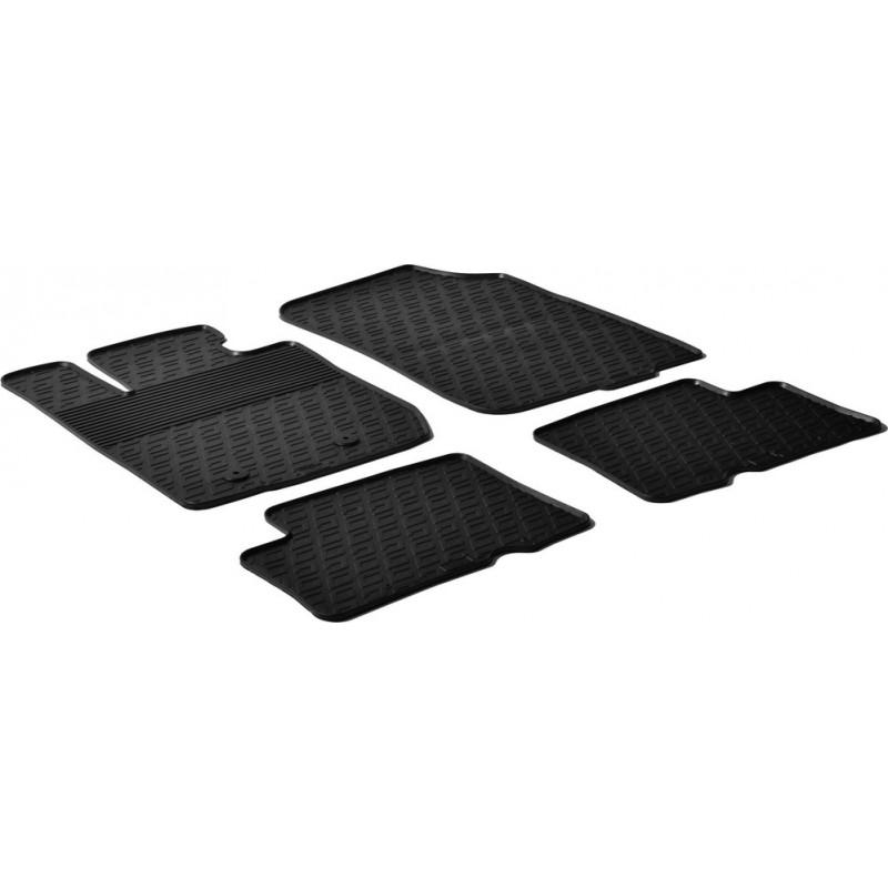 Гумові килимки в салон для Renault Duster (mkI) 2010-2017; Dacia Duster (mkI) 2010-2017 (с подъемом у водителя)(повний привід) комплект з 4 штук (Gledring)