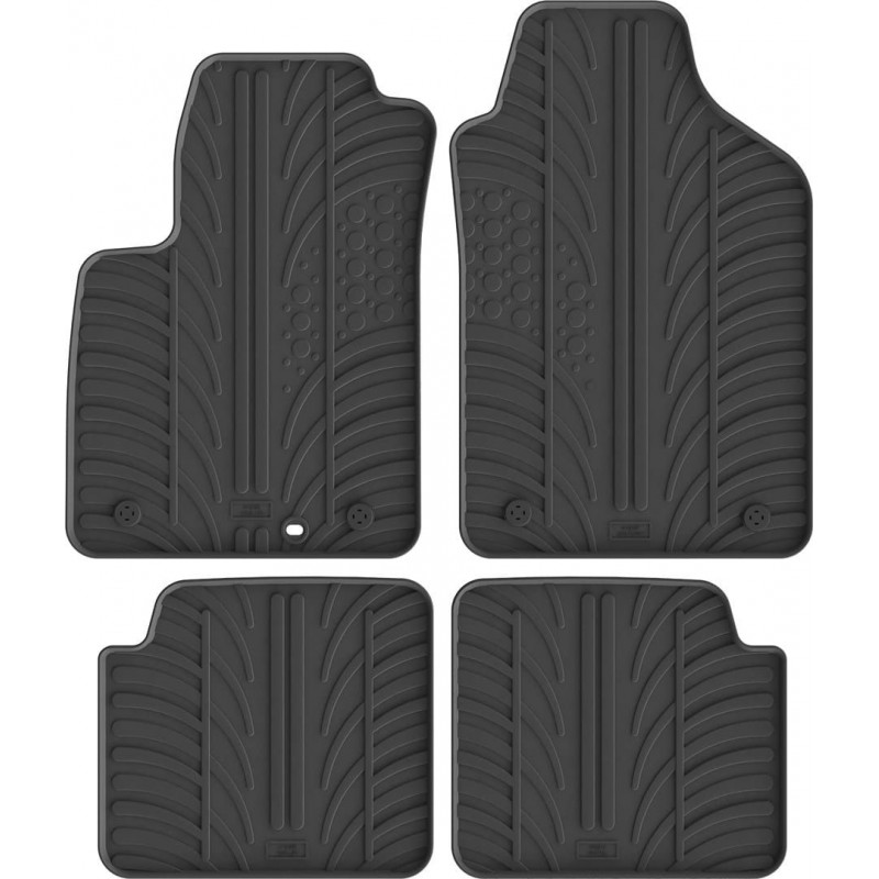 Гумові килимки в салон для Fiat 500 (mkI) 2013→ (4 клипсы) комплект з 4 штук (Gledring)