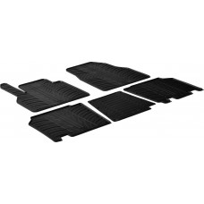 Гумові килимки в салон для Renault Kangoo (mkII) 2007-2021; Mercedes-Benz Citan (W415) 2012-2021 (1-2 ряд) комплект з 5 штук (Gledring)