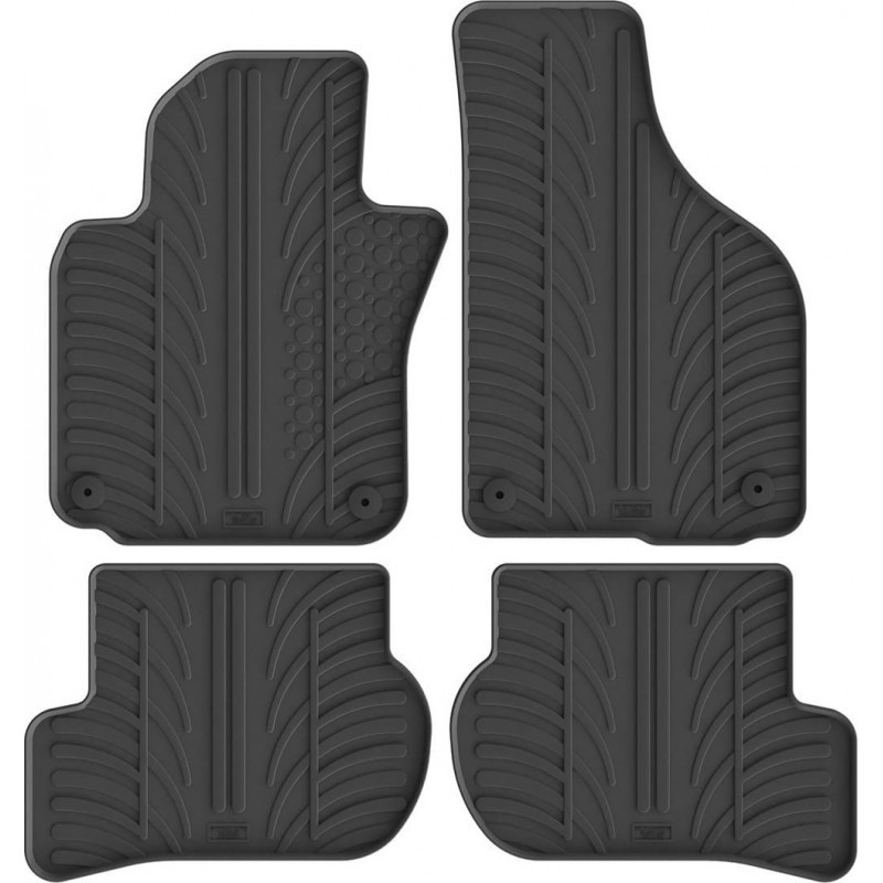 Гумові килимки в салон для Volkswagen Golf (mkV) 2003-2010 / (mkVI) 2008-2014 / Jetta (mkV) 2005-2010 / Scirocco (mkIII) 2008-2017 (круглые клипсы) комплект з 4 штук (Gledring)