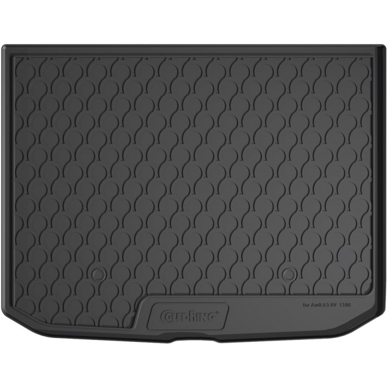 Гумовий килимок в багажник для Audi A3/S3/RS3 (mkIII) 2012-2020 (sportback)(с двухуровневым полом)(верхний уровень)(с запаской)(багажник) (Gledring)
