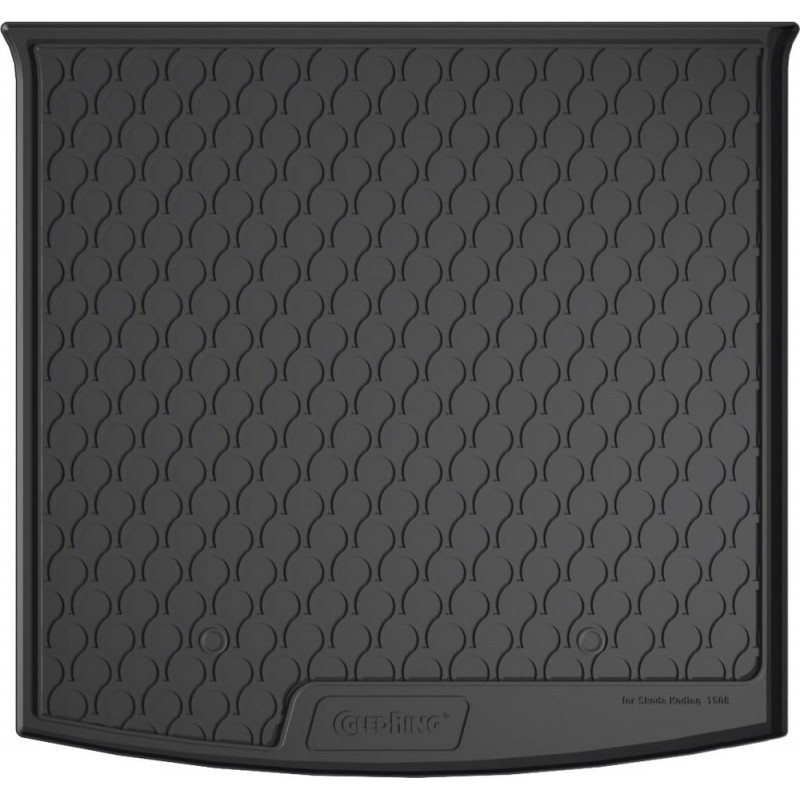 Гумовий килимок в багажник для Skoda Kodiaq (mkI) 2017-2024 (5 мест)(с двухуровневым полом)(верхний уровень)(с запаской)(багажник) (Gledring)