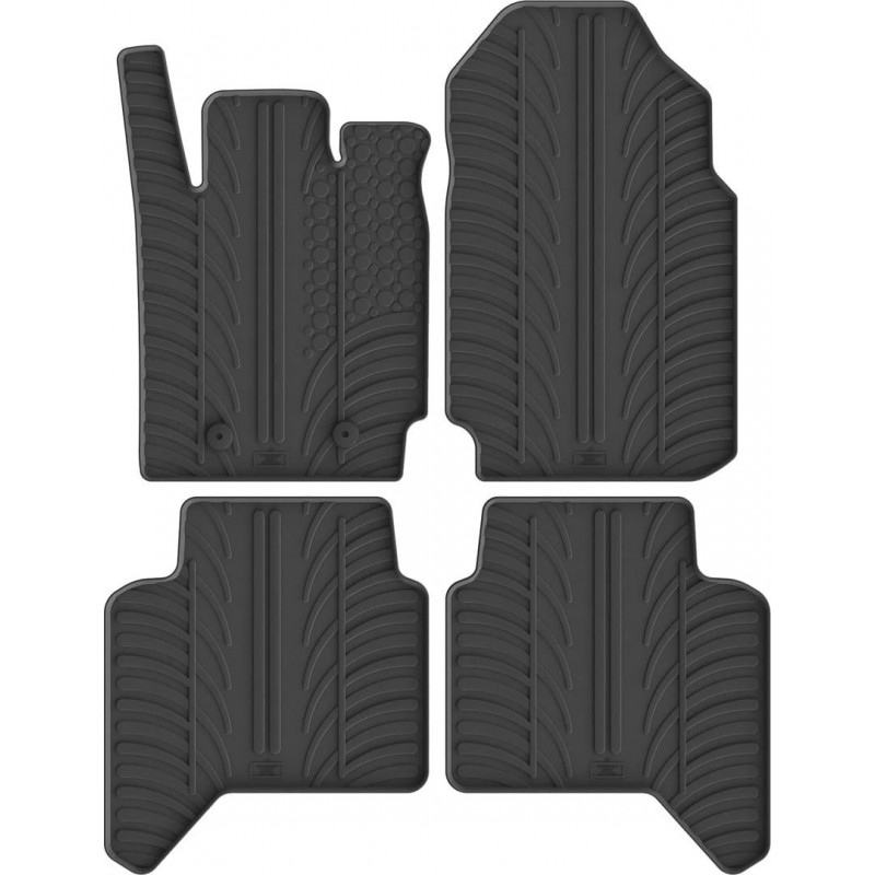 Гумові килимки в салон для Ford Ranger (T6)(mkI) 2011-2022 (EU)(double cab)(АКПП) комплект з 4 штук (Gledring)