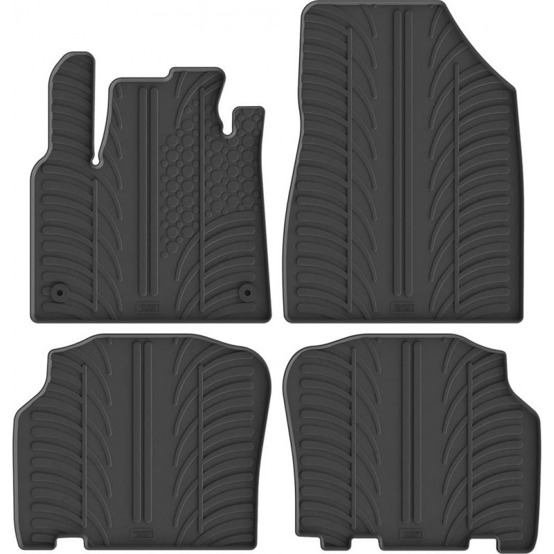 Гумові килимки в салон для Renault Kangoo (mkIII) 2020→; Mercedes-Benz T-Class (W420) 2021→; Nissan Townstar (mkI) 2022→ (пассажирский)(1-2 ряд) комплект з 4 штук (Gledring)