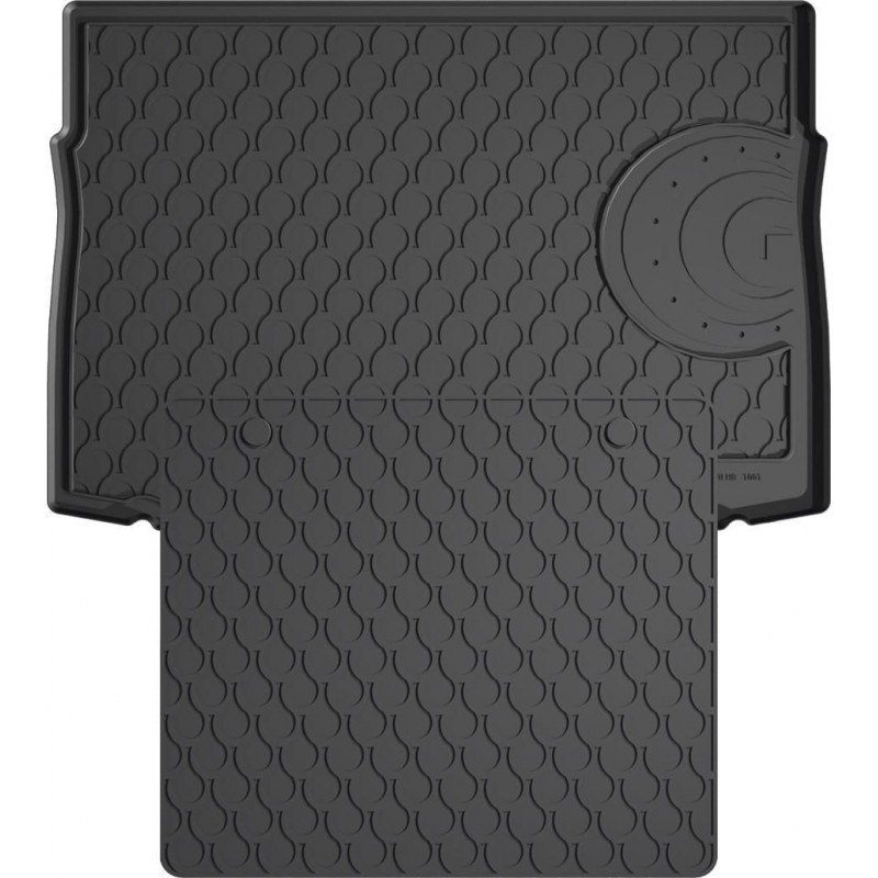 Гумовий килимок в багажник для Volkswagen Golf (mkVII) 2012-2021 (хетчбек)(с двухуровневым полом)(нижний уровень)(багажник с защитой) (Gledring)