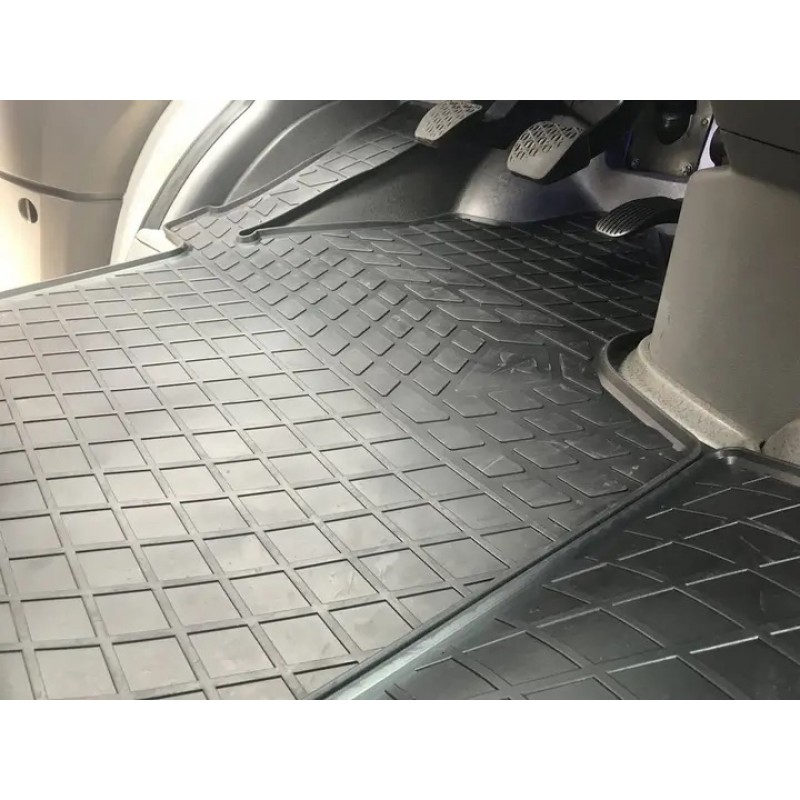 Гумові килимки в салон для Volkswagen Crafter (2006-2016) (1plus2) комплект з 3 штук (Stingray)