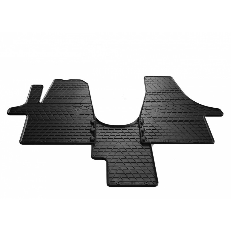 Гумові килимки в салон для Volkswagen T5 (2003-2015) (1plus1) комплект з 3 штук (Stingray)