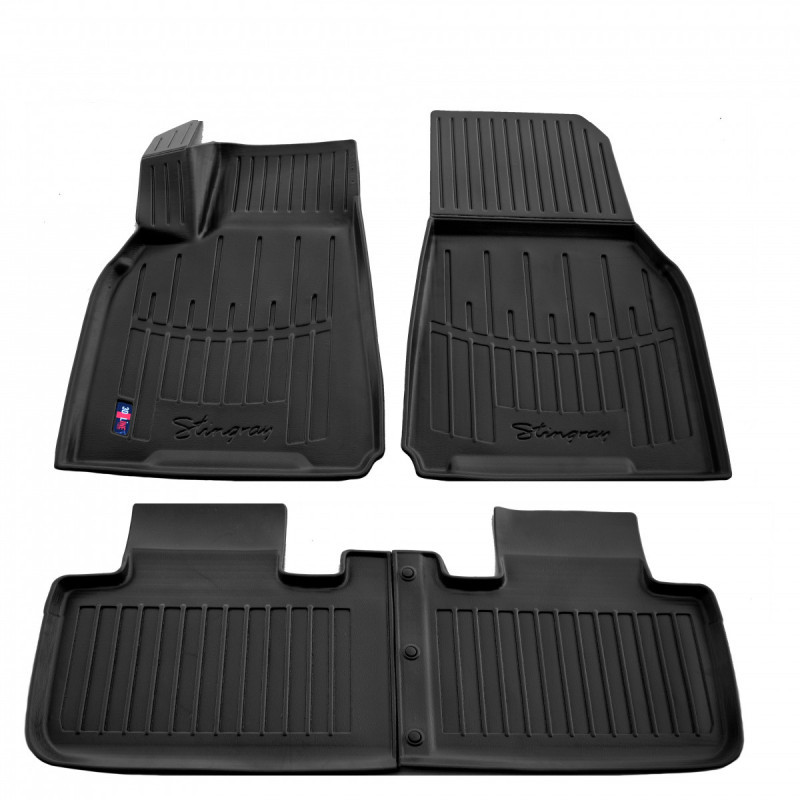 3D килимки для Tesla Model Y (2019-…) (Revised mount) з бортиками 30 мм (Stingray)