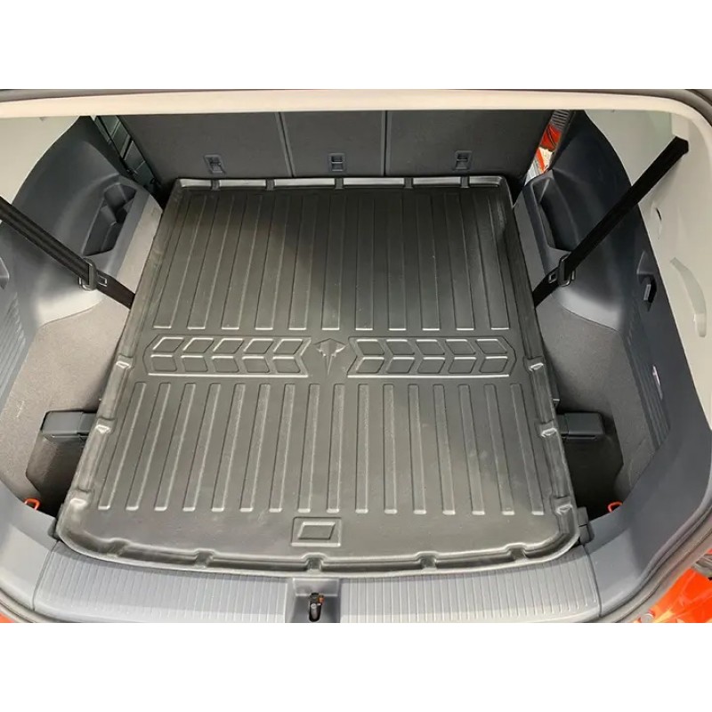 Килимок в багажник для Volkswagen ID6 (2021-...) 3 ряд складений з бортиками 30 мм (Stingray)
