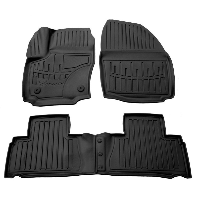 3D килимки для Ford S-Max (2006-2014) (круглі кліпси) з бортиками 30 мм (Stingray)