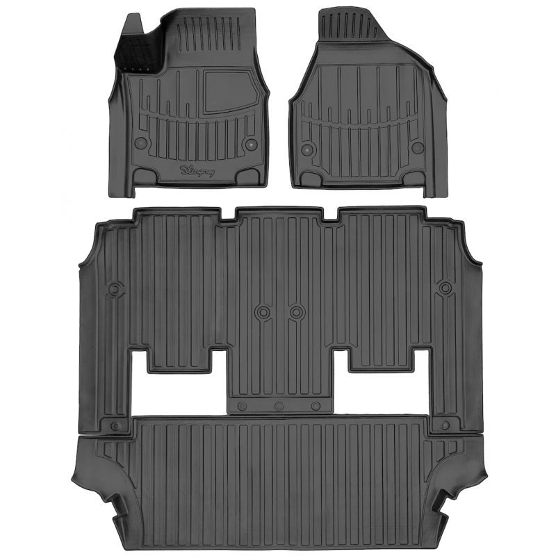 3D килимки для CHRYSLER PACIFICA II (RU) (2016-...) з бортиками 30 мм (Stingray)