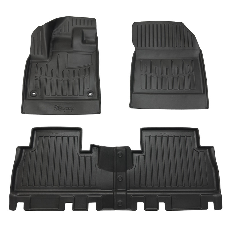 3D килимки для Peugeot Rifter (2018-...) з підлокітником з бортиками 30 мм (Stingray)