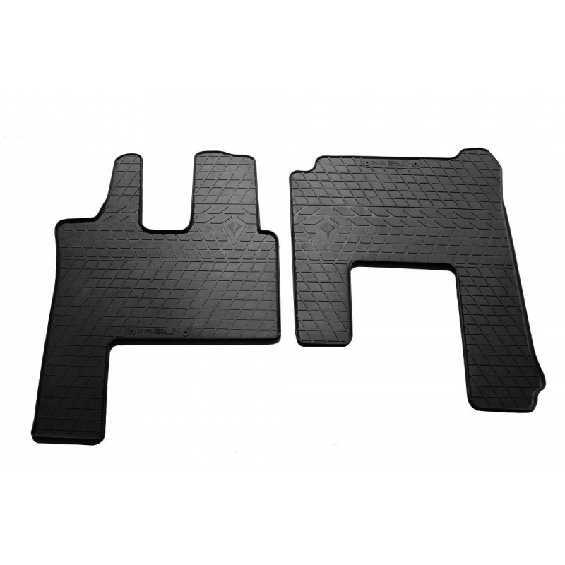 Гумові килимки в салон для Mercedes Benz ACTROS Mp4 (2011-2018) (пасс сидіння пневмо) комплект з 2 штук (Stingray)