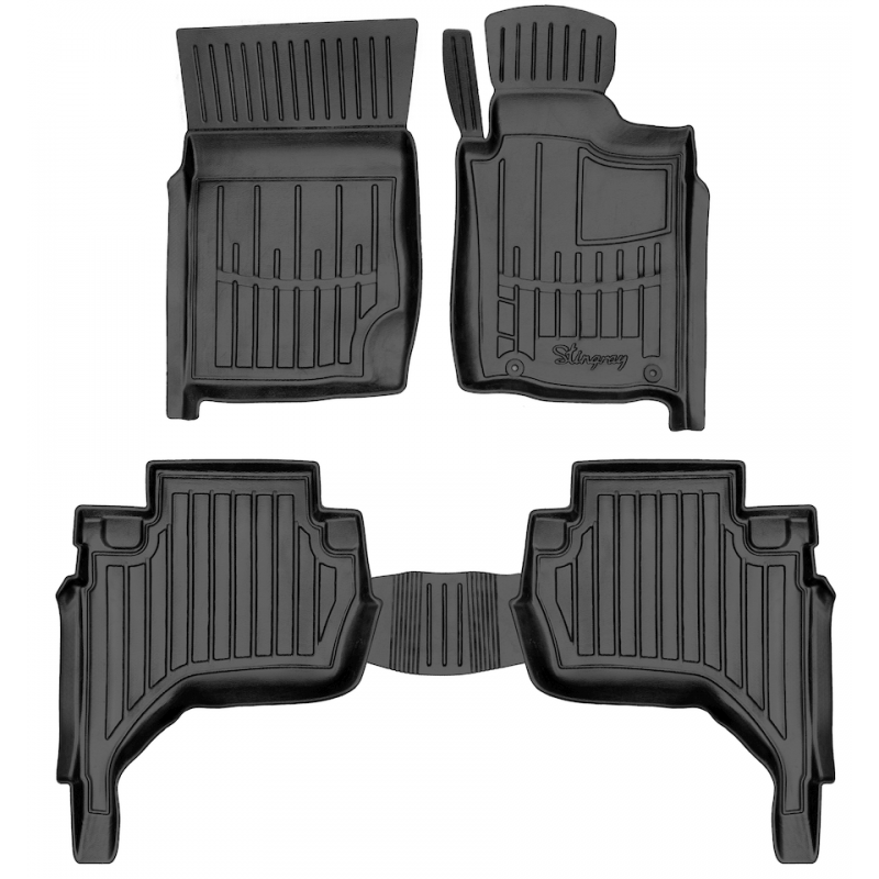 3D килимки для Mitsubishi L200 (KAOT) (2006-2015) (праве кермо) з бортиками 30 мм (Stingray)