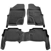 3D килимки для Nissan Navara (D40) (2005-2010) праве кермо з бортиками 30 мм (Stingray)