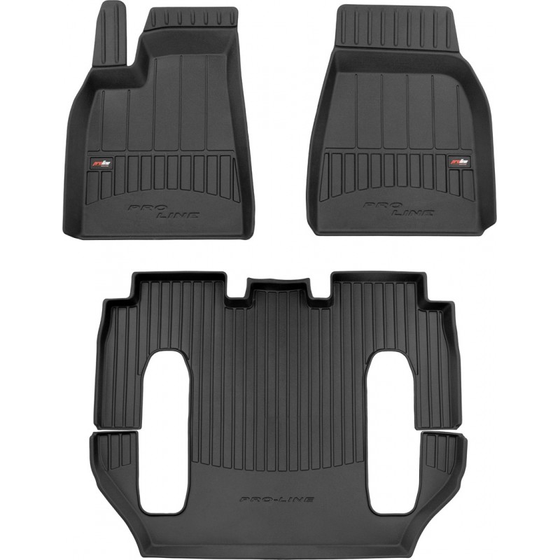 Гумові коврики в салон для Tesla Model X (mkI) 2015-2021 (6 мест) (Frogum Proline Premium)