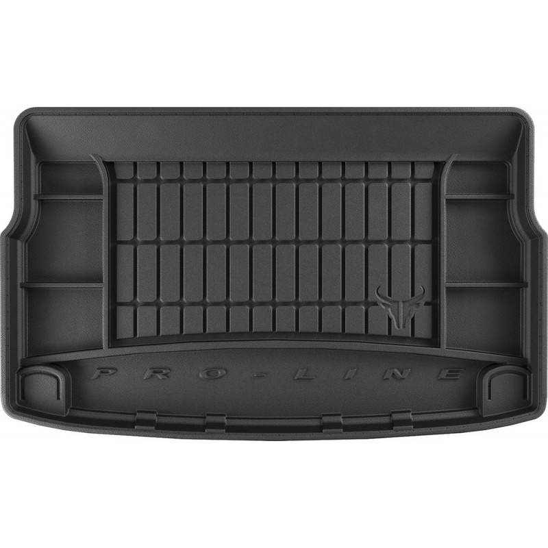 Гумовий килимок в багажник для Hyundai Kona (mkI) 2017-2023 (EU)(без запаски)(без органайзера)(нижний уровень) (Frogum Proline Premium)
