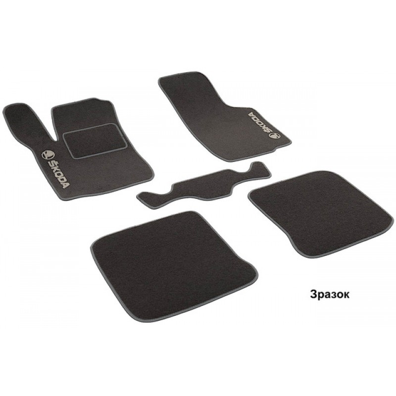 Текстильні (ворсові) коврики для Skoda Octavia I (1996-2004) сірого кольору (Standart)