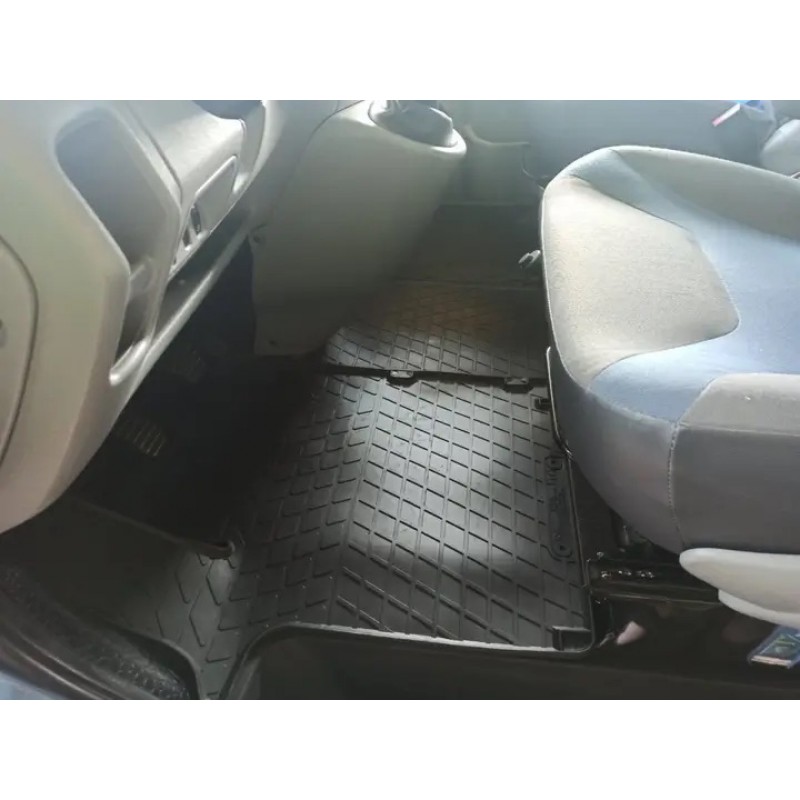 Гумові килимки в салон для Nissan Primastar (2002-2016) (1plus2) комплект з 3 штук (Stingray)